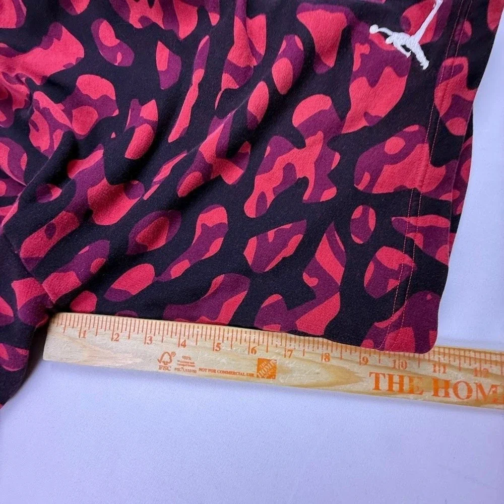 Jordan Mens XXL Red Black Elephant Print Terry Athletic Shorts Jumpman Logo